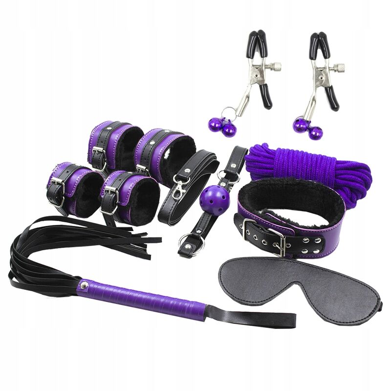 SECRETPLAY - BDSM SET 8PCS PURBLE /BLACK - Amore24