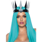 LEG AVENUE - SYNTHETIC LEATHER MALEFICENT CROWN WITH STUDS BLACK - Amore24