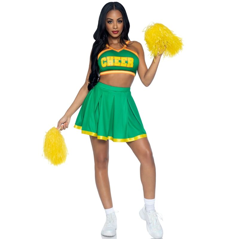 LEG AVENUE - COSTUME CHEERLEADER GREEN S/M - Amore24