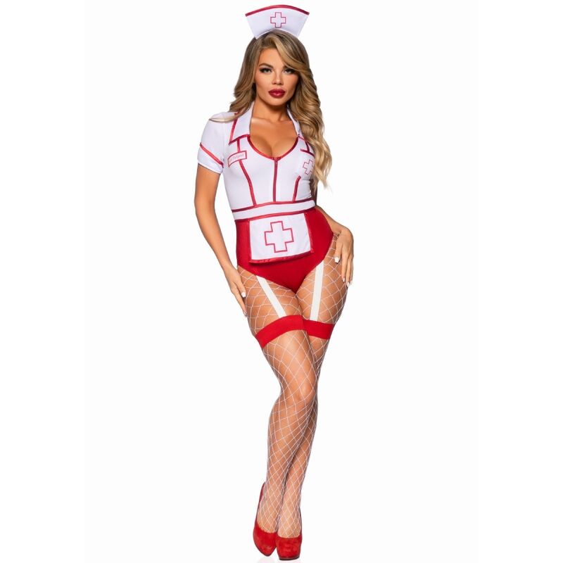 LEG AVENUE - SEXY NURSE COSTUME RED/WHITE M - Amore24