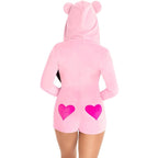 LEG AVENUE - TEDDY BEAR VELVET BODYSUIT PINK S - Amore24