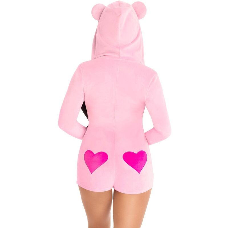LEG AVENUE - TEDDY BEAR VELVET BODYSUIT PINK S - Amore24