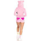LEG AVENUE - TEDDY BEAR VELVET BODYSUIT PINK M - Amore24