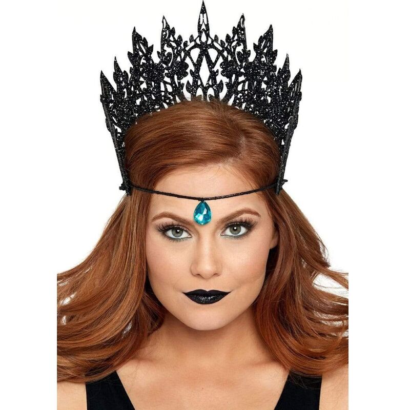 LEG AVENUE - CROWN WITH GLITTER AND JEWEL BLACK - Amore24
