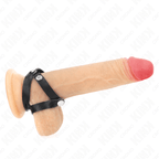 KINK - LEATHER PENIS RING WITH PRESSURE CLOSURE 39 X 1 CM - Amore24