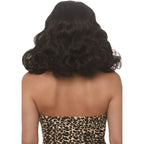 LEG AVENUE - CURLY RETRO WIG WITH BANGS LUMINISCENT BLACK - Amore24