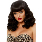 LEG AVENUE - CURLY RETRO WIG WITH BANGS LUMINISCENT BLACK - Amore24