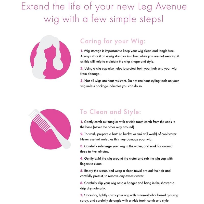 LEG AVENUE - LONG STRAIGHT BANG WIG PINK - Amore24