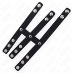 KINK - TRIPLE LEATHER PENIS RING WITH PRESSURE CLOSURE - Amore24