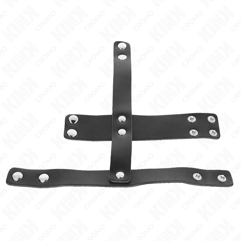 KINK - LEATHER PENIS CAGE RING WITH ADJUSTABLE BALL DIVIDER - Amore24