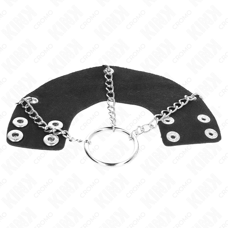 KINK - PENIS RING 4 CM CHAIN 7 CM METAL WITH LEATHER BELT - Amore24