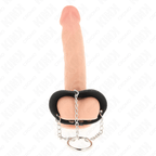 KINK - PENIS RING 4 CM CHAIN 7 CM METAL WITH LEATHER BELT - Amore24