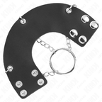 KINK - PENIS RING 4 CM CHAIN 7 CM METAL WITH LEATHER BELT - Amore24