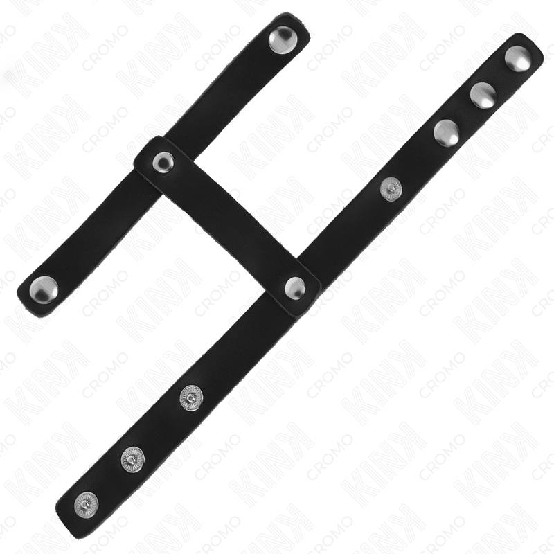 KINK - ADJUSTABLE LEATHER PENIS RING AND BALL DIVIDER STRAP - Amore24