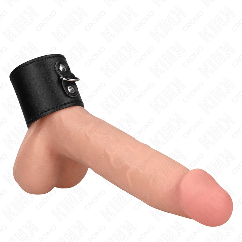 KINK - LEATHER PENIS RING WITH PRESSURE CLOSURE 18 X 5 CM - Amore24