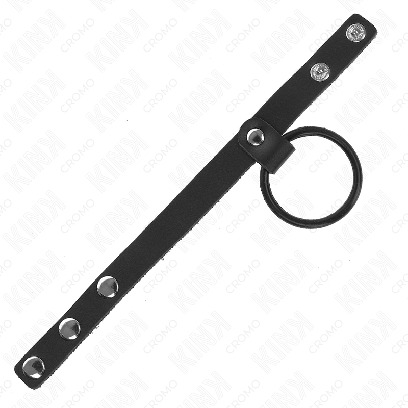 KINK - SILICONE PENIS RING 3.8 CM AND LEATHER BALL DIVIDER 22 X 1.5 CM - Amore24