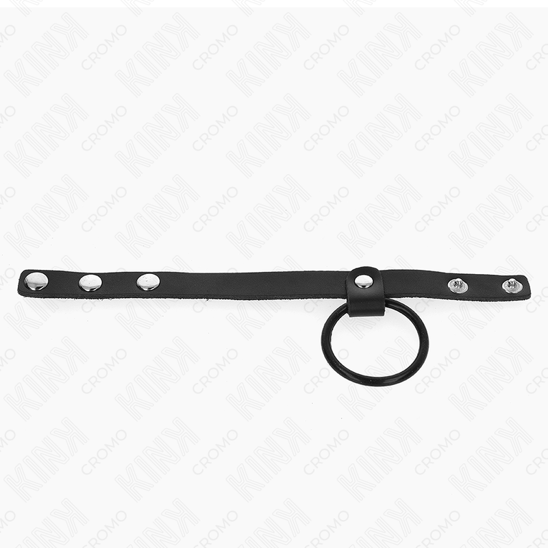 KINK - SILICONE PENIS RING 3.8 CM AND LEATHER BALL DIVIDER 22 X 1.5 CM - Amore24