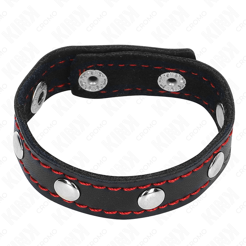 KINK - LEATHER PENIS RING WITH SPIKES 21.5 X 1.6 CM - Amore24