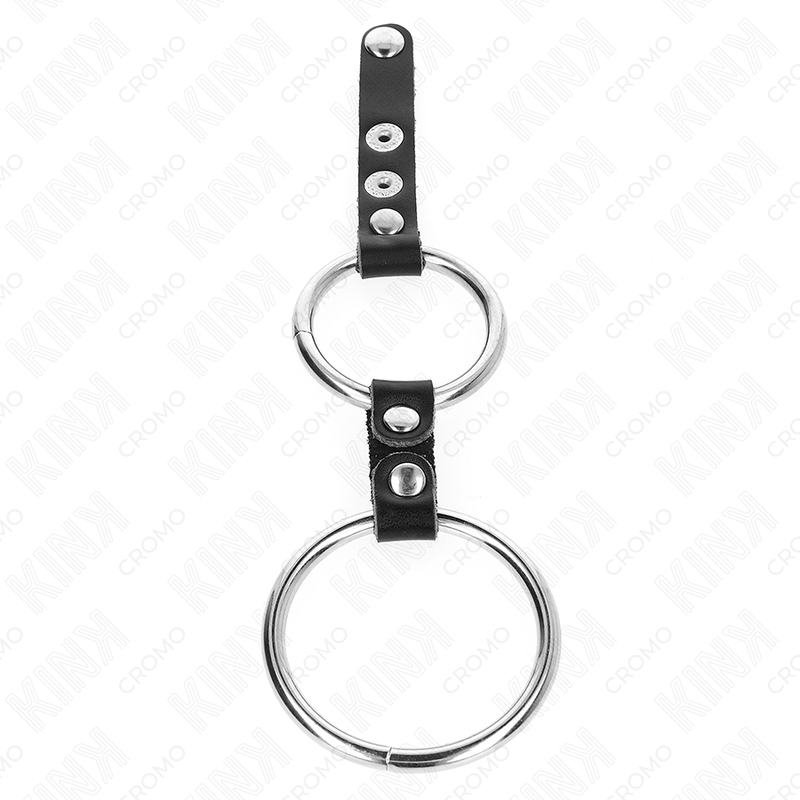 KINK - DOUBLE PENIS RING 3.8 CM TO 5 CM CONNECTED BY LEATHER - Amore24