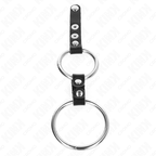 KINK - DOUBLE PENIS RING 3.8 CM TO 5 CM CONNECTED BY LEATHER - Amore24