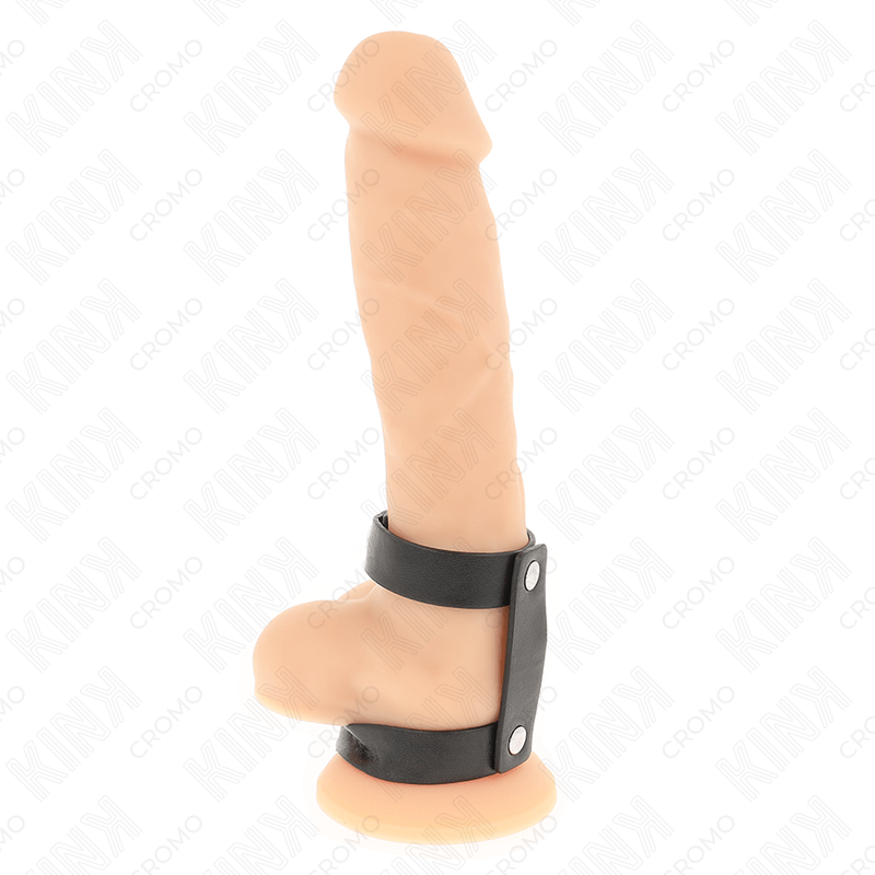 KINK - ADJUSTABLE DOUBLE LEATHER PENIS RING - Amore24