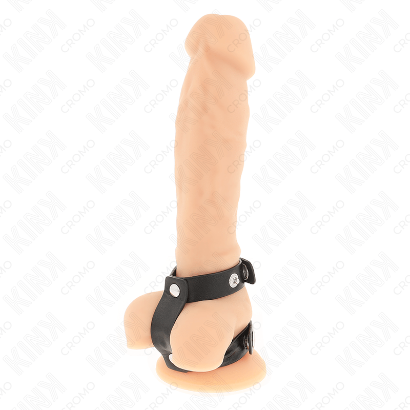 KINK - ADJUSTABLE DOUBLE LEATHER PENIS RING - Amore24