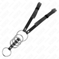 KINK - 5 PENIS RINGS 3.8 CM TO 5 CM METAL WITH LEATHER BELT 112 CM - Amore24