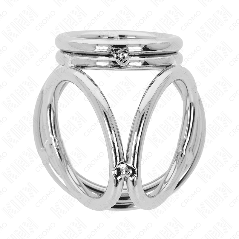 KINK - TRIPLE CHROME METAL PENIS RING 3.8 CM TO 5 CM MODEL 1 - Amore24