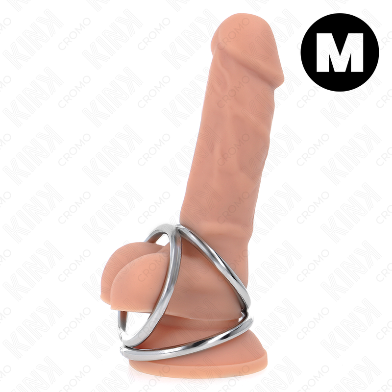KINK - TRIPLE CHROME METAL PENIS RING 3.8 CM TO 5 CM MODEL 2 - Amore24