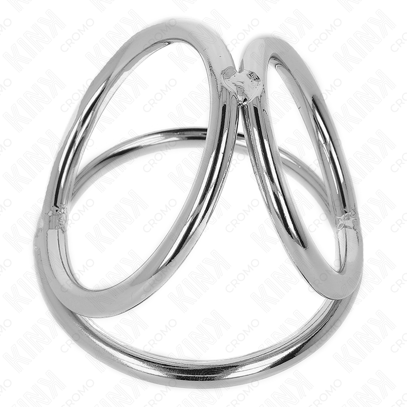 KINK - TRIPLE CHROME METAL PENIS RING 3.8 CM TO 5 CM MODEL 2 - Amore24