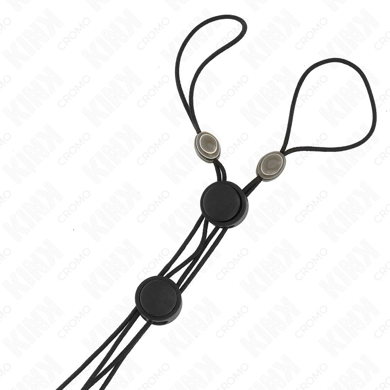 KINK - BLACK DETAIL NIPPLE CLAMPS WITH BLACK ELASTIC - Amore24