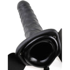 FETISH FANTASY SERIES - 19 CM VIBRATING HOLLOW STRAP - ON BLACK - Amore24