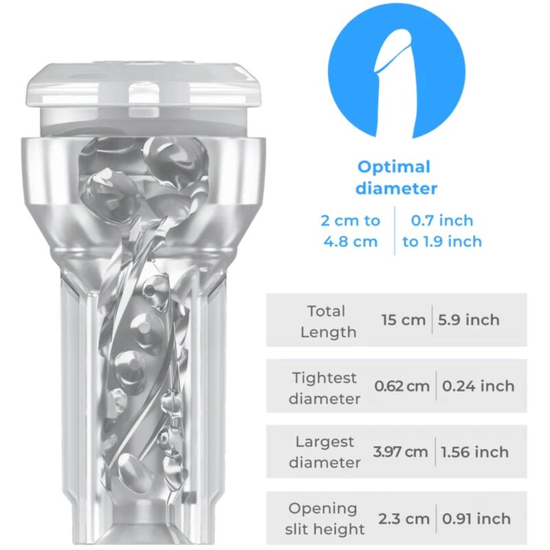KIIROO - FEEL POCKET STROKER CRYSTAL BY KIIROO TRANSPARENT - Amore24
