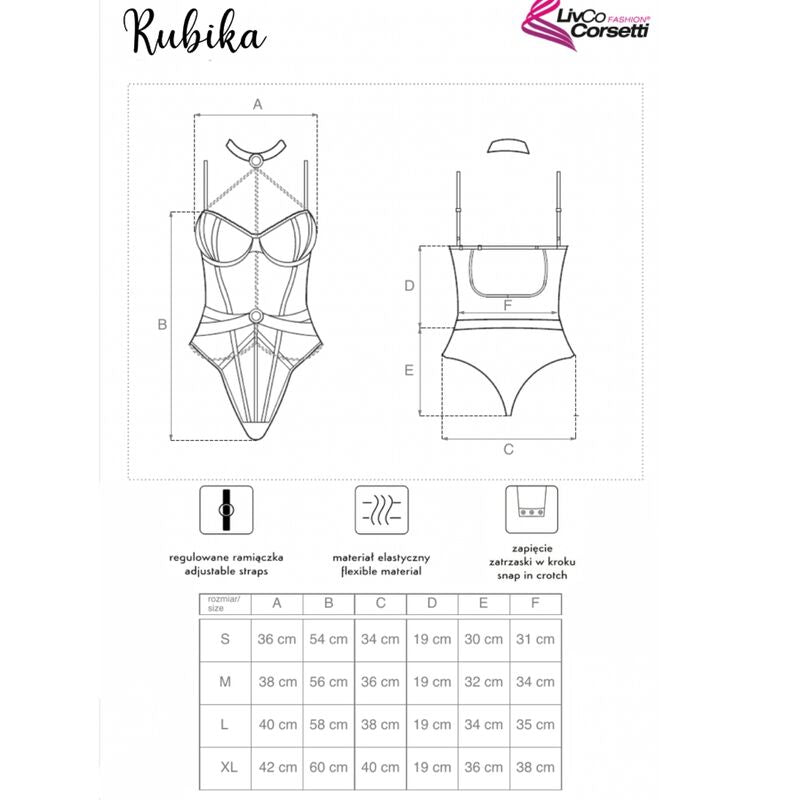 LIVCO CORSETTI FASHION - RUBIKA LC XG079 BODY WITH CHOKER BLACK XL - Amore24