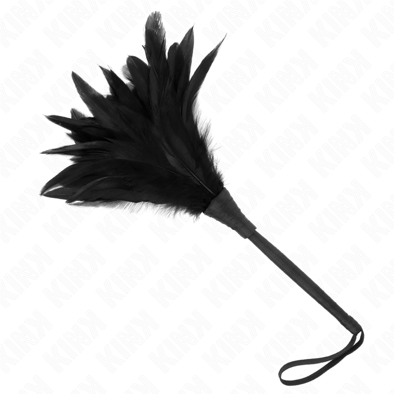 KINK - BLACK MAIDS HORN SHAPED TICKLE CHICKEN FEATHERS 36 CM - Amore24