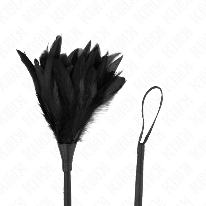 KINK - BLACK MAIDS HORN SHAPED TICKLE CHICKEN FEATHERS 36 CM - Amore24
