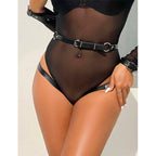 SUBBLIME - 953690 HANDCUFFS WITH BONDAGE BELT BLACK ONE SIZE - Amore24