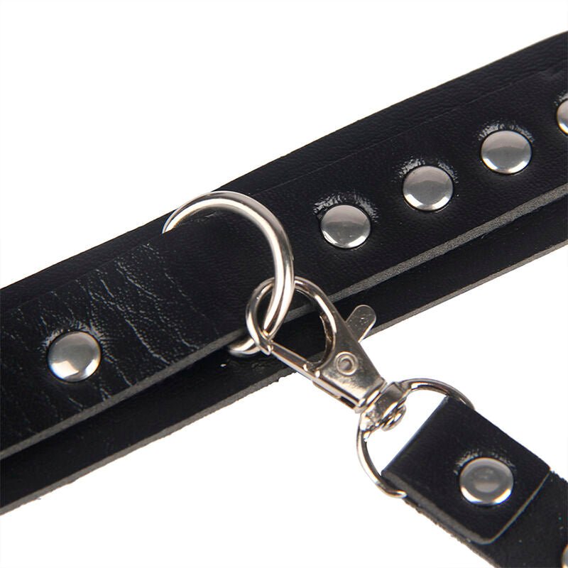 SUBBLIME - 953690 HANDCUFFS WITH BONDAGE BELT BLACK ONE SIZE - Amore24