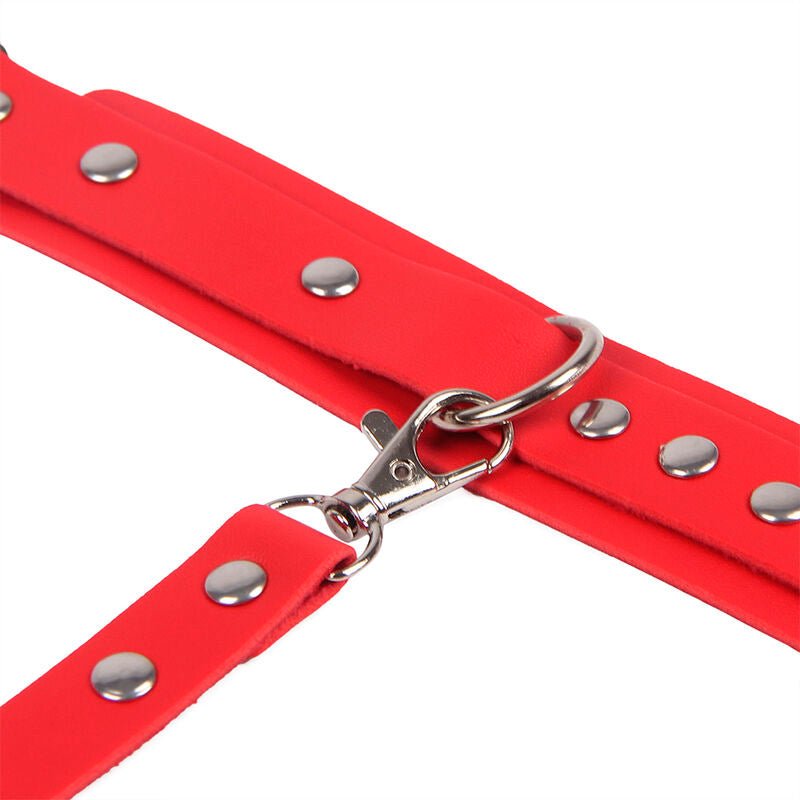 SUBBLIME - 953706 HANDCUFFS WITH BONDAGE BELT RED ONE SIZE - Amore24