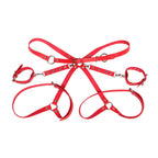 SUBBLIME - 953706 HANDCUFFS WITH BONDAGE BELT RED ONE SIZE - Amore24