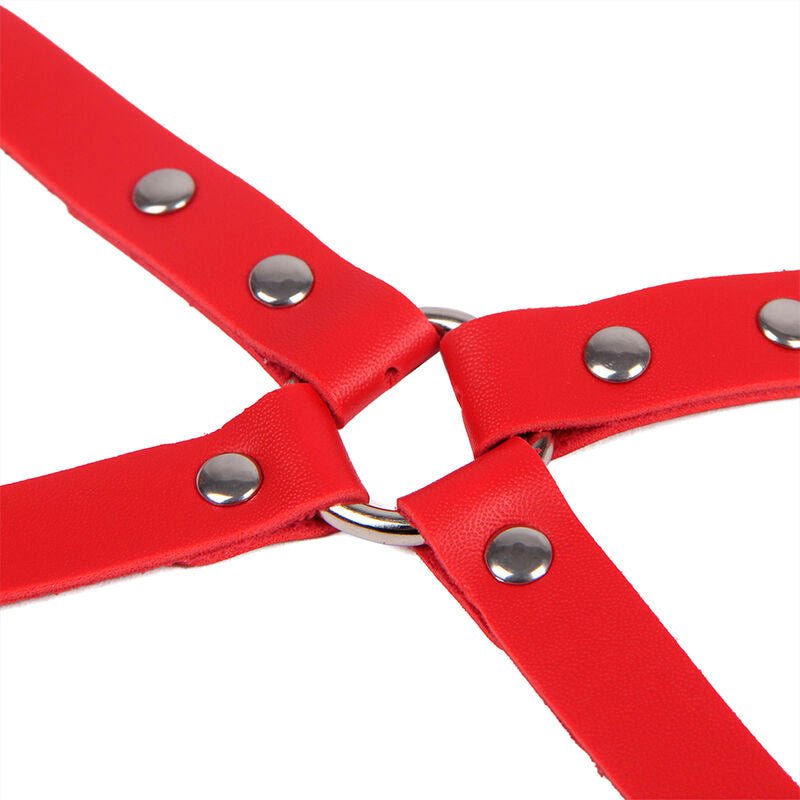 SUBBLIME - 953706 HANDCUFFS WITH BONDAGE BELT RED ONE SIZE - Amore24