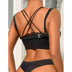 SUBBLIME - 953713 PUNK BONDAGE BELT METAL BUCKLE BLACK ONE SIZE - Amore24