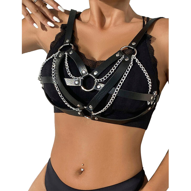 SUBBLIME - 953713 PUNK BONDAGE BELT METAL BUCKLE BLACK ONE SIZE - Amore24