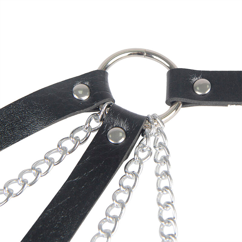 SUBBLIME - 953713 PUNK BONDAGE BELT METAL BUCKLE BLACK ONE SIZE - Amore24