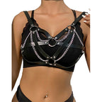 SUBBLIME - 953713 PUNK BONDAGE BELT METAL BUCKLE BLACK ONE SIZE - Amore24