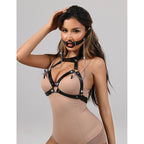 SUBBLIME - 953720 BONDAGE LEATHER STRAP BREAST CLAMPS BLACK ONE SIZE - Amore24