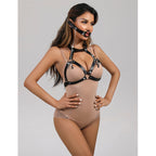 SUBBLIME - 953720 BONDAGE LEATHER STRAP BREAST CLAMPS BLACK ONE SIZE - Amore24