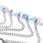 SUBBLIME - 953737 CHEST HARNESS WITH RINGS AND CHAINS SILVER ONE SIZE - Amore24