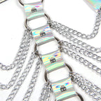 SUBBLIME - 953737 CHEST HARNESS WITH RINGS AND CHAINS SILVER ONE SIZE - Amore24