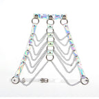 SUBBLIME - 953737 CHEST HARNESS WITH RINGS AND CHAINS SILVER ONE SIZE - Amore24